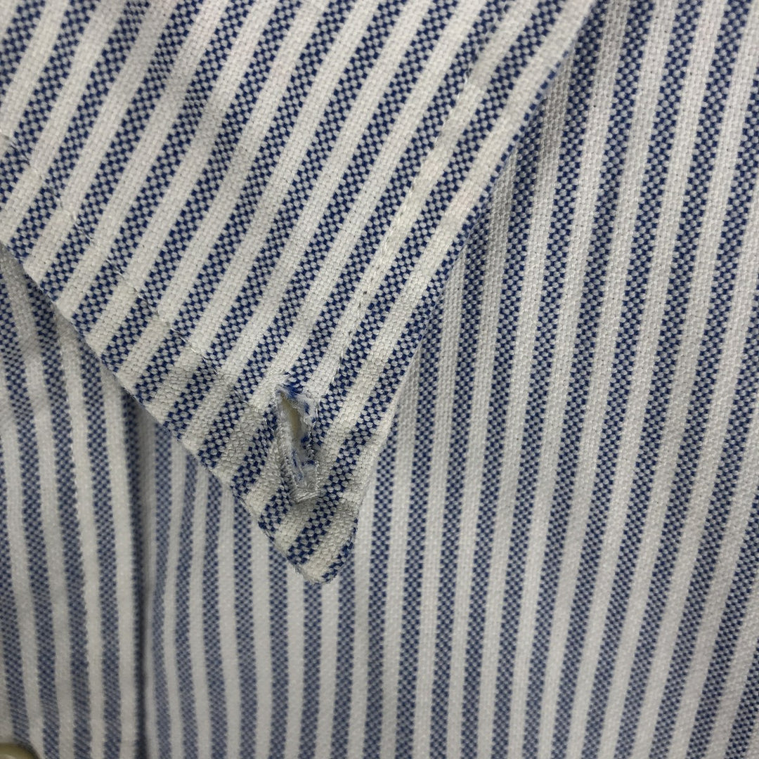 Ralph Lauren Classic Fit Short Sleeve Button Down Striped Shirt Men's Size L cotton white type Vintage Second Hand