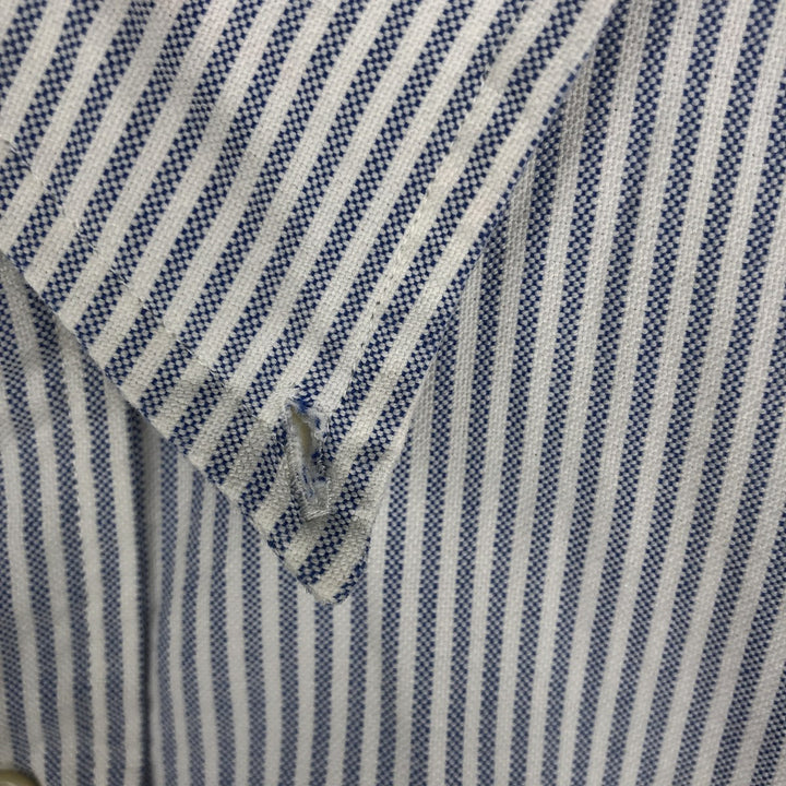 Ralph Lauren Classic Fit Short Sleeve Button Down Striped Shirt Men's Size L cotton white type Vintage Second Hand