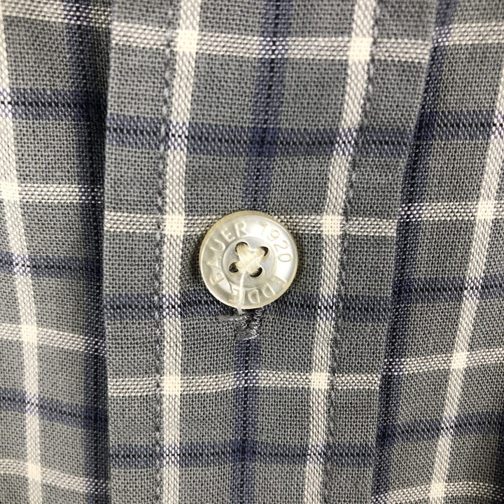 00'S Eddie Bauer short sleeve button down check shirt, men's XL size cotton Mint green Vintage Second Hand