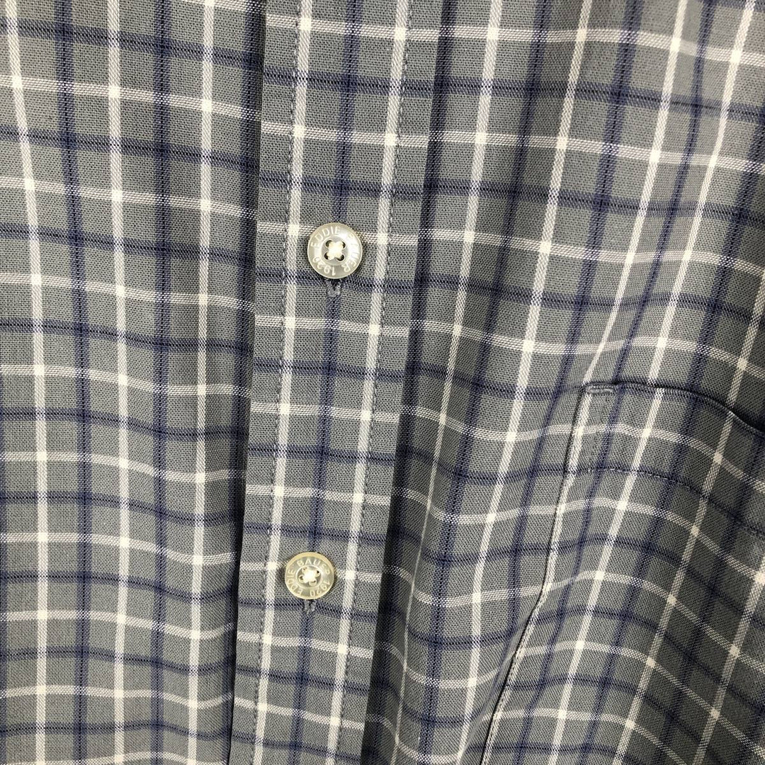 00'S Eddie Bauer short sleeve button down check shirt, men's XL size cotton Mint green Vintage Second Hand