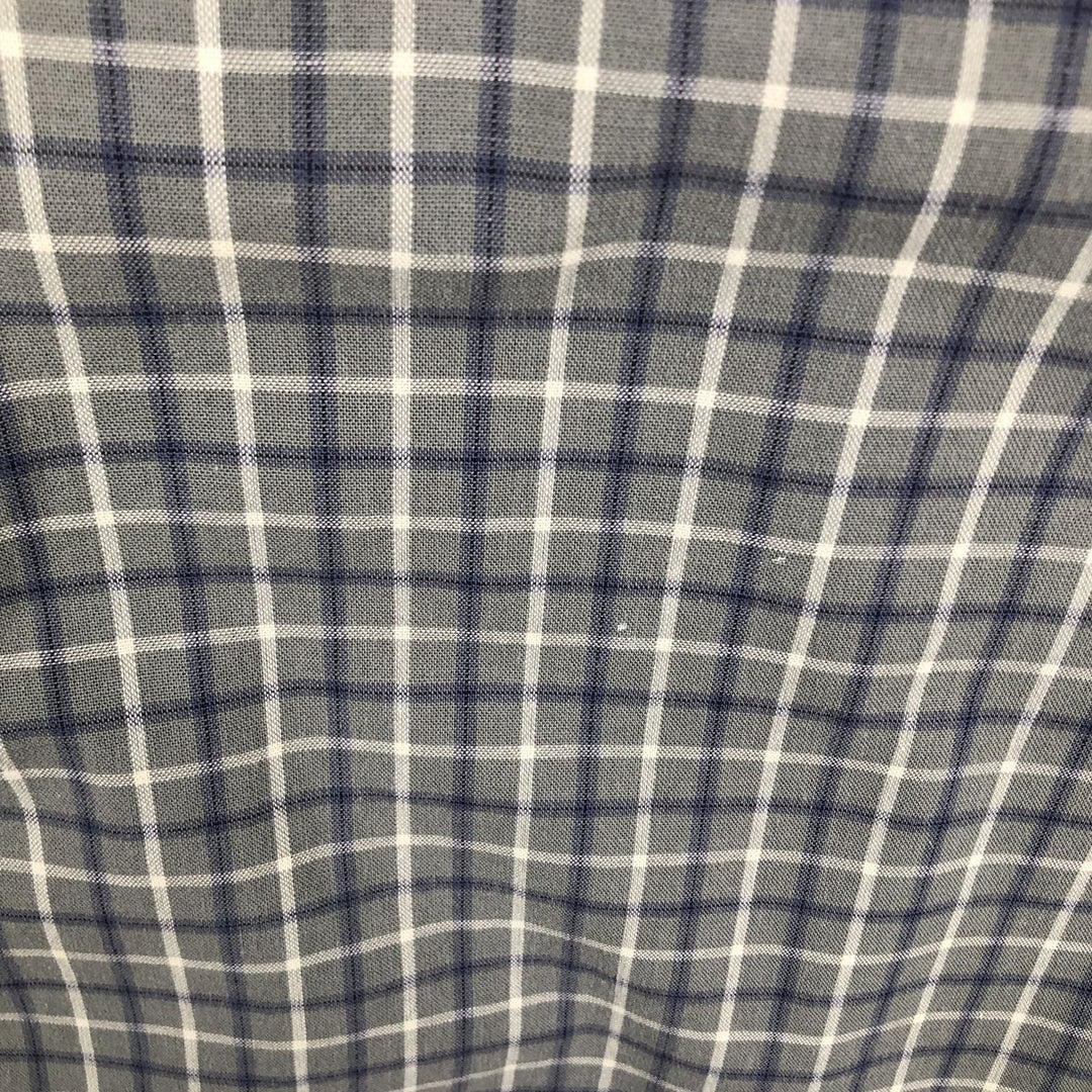 00'S Eddie Bauer short sleeve button down check shirt, men's XL size cotton Mint green Vintage Second Hand