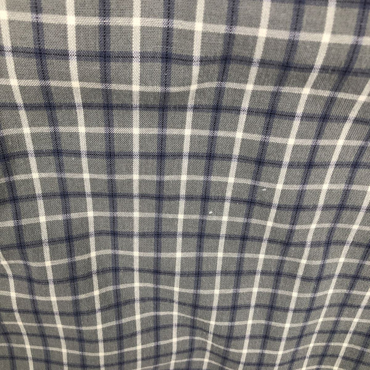 00'S Eddie Bauer short sleeve button down check shirt, men's XL size cotton Mint green Vintage Second Hand