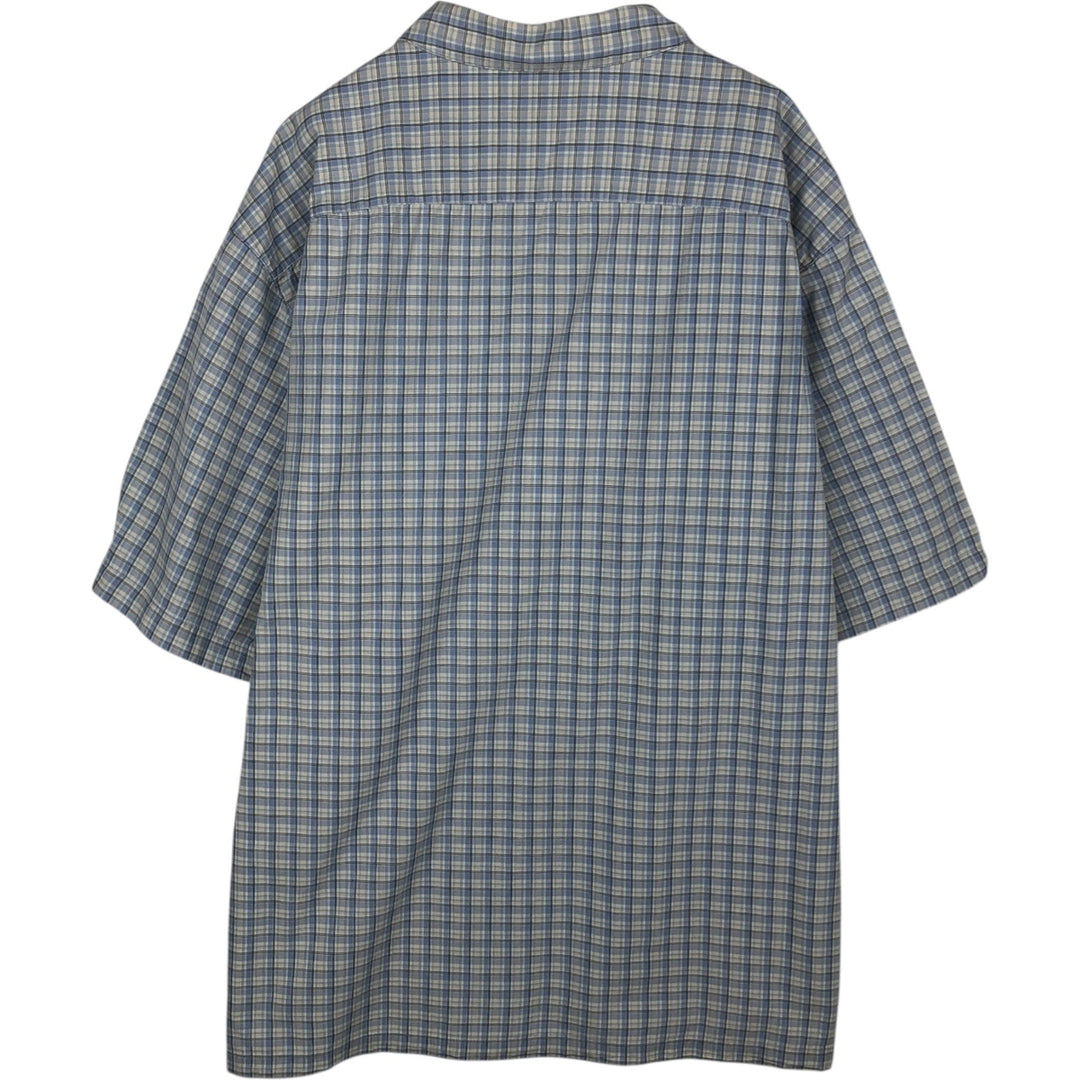 2000'S Columbia Short Sleeve Check Shirt, Men's Size XL cotton Blue type light blue Vintage Second Hand