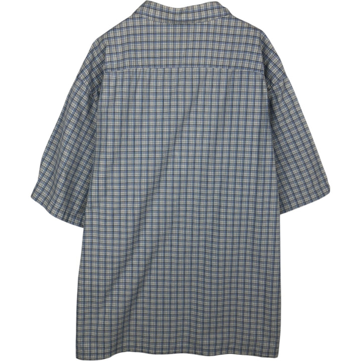 2000'S Columbia Short Sleeve Check Shirt, Men's Size XL cotton Blue type light blue Vintage Second Hand