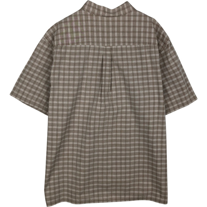 90s-00'S Calvin Klein Jeans Short-Sleeve Cotton Check Shirt, Boxy Shirt, Men's Size XL (Equivalent), Vintage cotton Beige type Vintage Second Hand