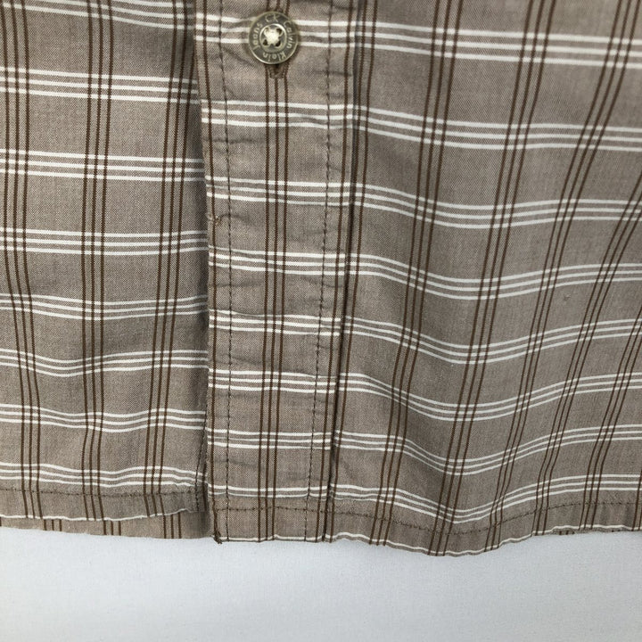 90s-00'S Calvin Klein Jeans Short-Sleeve Cotton Check Shirt, Boxy Shirt, Men's Size XL (Equivalent), Vintage cotton Beige type Vintage Second Hand
