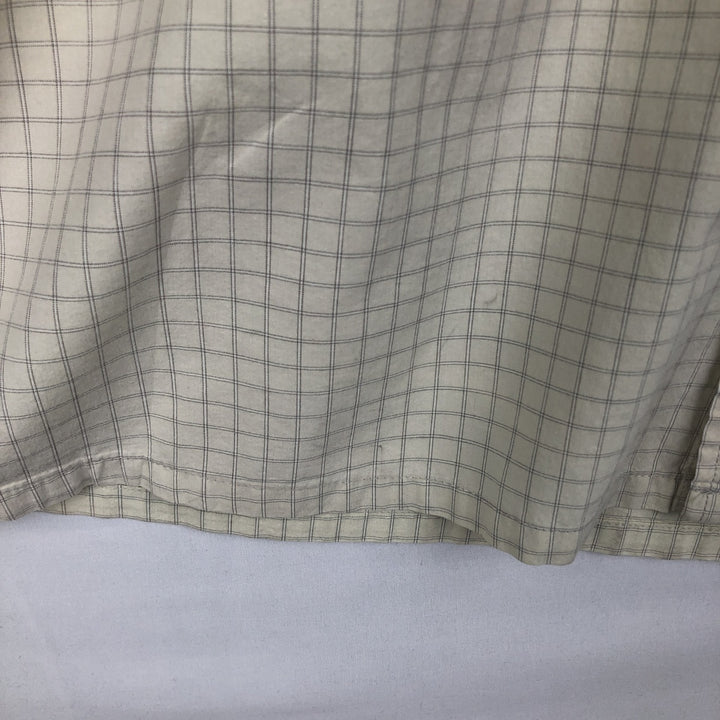 90s-00'S Calvin Klein Jeans Short-Sleeve Cotton Check Shirt, Boxy Shirt, Size L (Men's L equivalent), Vintage cotton ivory Vintage Second Hand