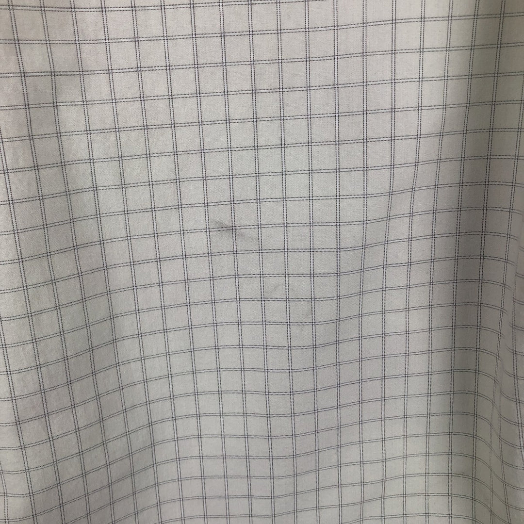 90s-00'S Calvin Klein Jeans Short-Sleeve Cotton Check Shirt, Boxy Shirt, Size L (Men's L equivalent), Vintage cotton ivory Vintage Second Hand