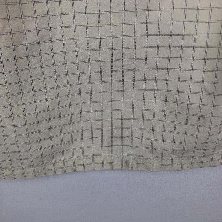 90s-00'S Calvin Klein Jeans Short-Sleeve Cotton Check Shirt, Boxy Shirt, Size L (Men's L equivalent), Vintage cotton ivory Vintage Second Hand