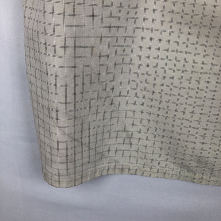 90s-00'S Calvin Klein Jeans Short-Sleeve Cotton Check Shirt, Boxy Shirt, Size L (Men's L equivalent), Vintage cotton ivory Vintage Second Hand
