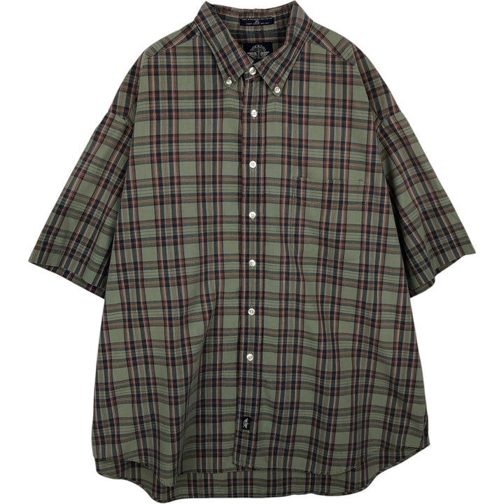 Dockers short sleeve button down check shirt, men's XL size cotton Khaki type Vintage Second Hand
