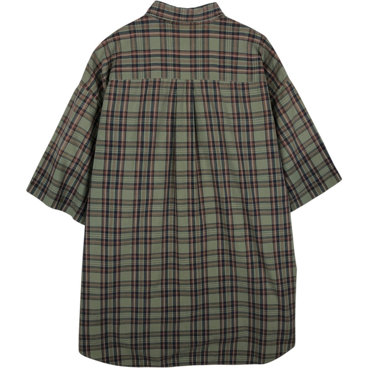 Dockers short sleeve button down check shirt, men's XL size cotton Khaki type Vintage Second Hand