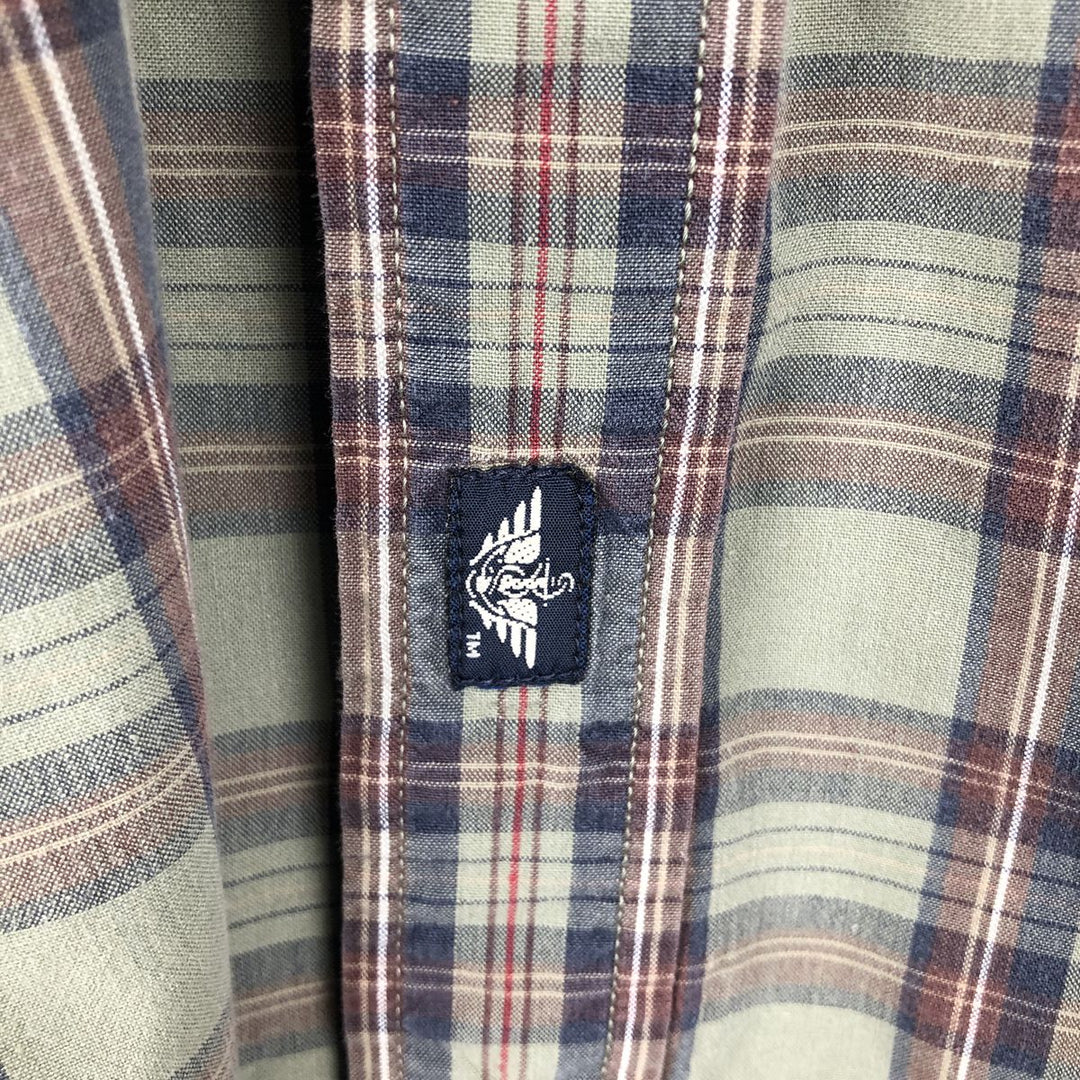 Dockers short sleeve button down check shirt, men's XL size cotton Khaki type Vintage Second Hand