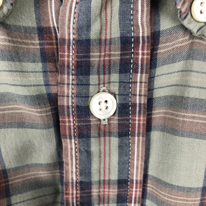 Dockers short sleeve button down check shirt, men's XL size cotton Khaki type Vintage Second Hand