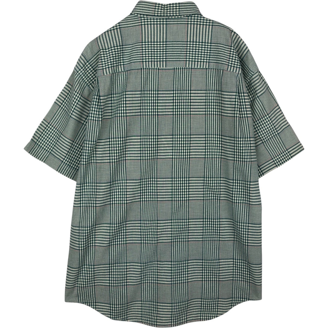 Vintage 70s-80'S L.L.Bean seersucker short-sleeved button-down check shirt, men's size XL equivalent. cotton green type Vintage Second Hand