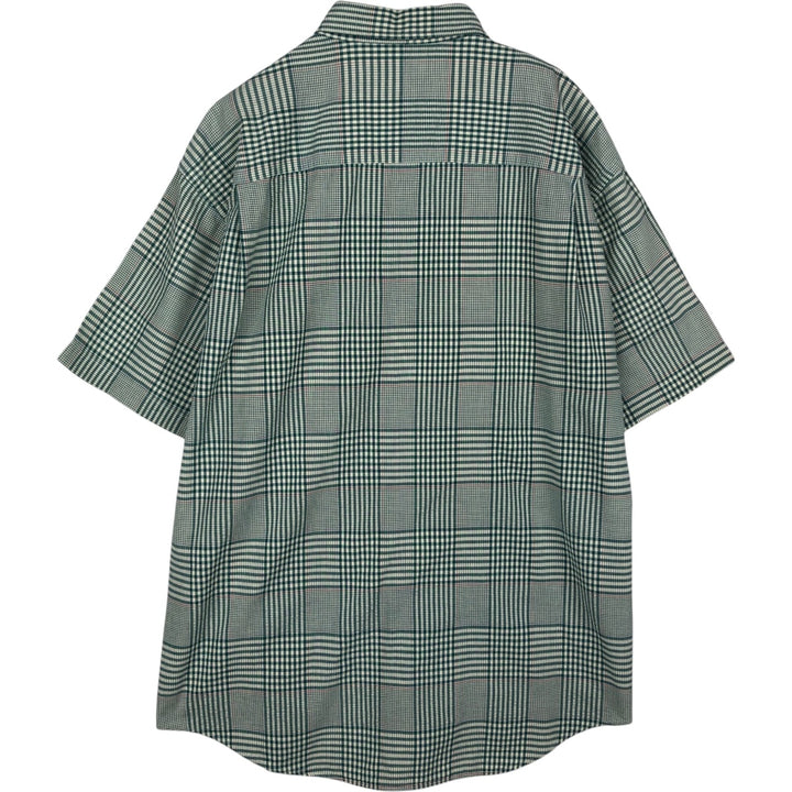 Vintage 70s-80'S L.L.Bean seersucker short-sleeved button-down check shirt, men's size XL equivalent. cotton green type Vintage Second Hand