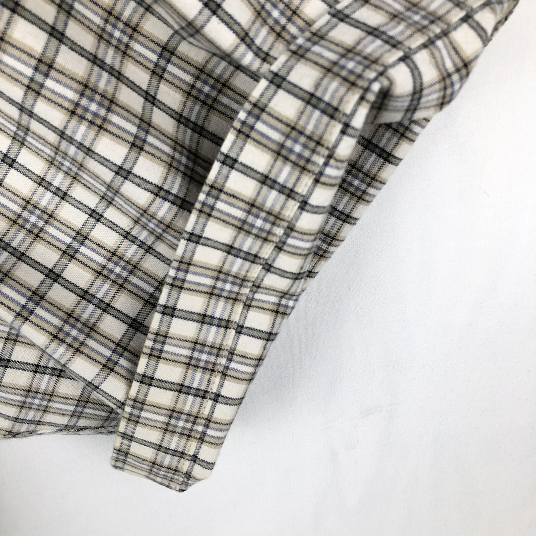 Eddie Bauer short sleeve button down check shirt, men's XL size cotton white type Vintage Second Hand