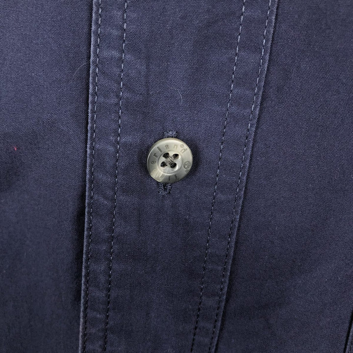90s-00'S Timberland Button-Down Short-Sleeve Cotton Shirt, Men's Size L (Equivalent), Vintage cotton navy blue type Vintage Second Hand