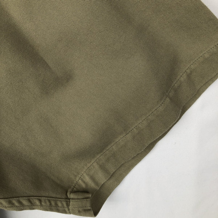 Eddie Bauer button-down short-sleeved cotton shirt, men's size XL (approx.) cotton Khaki type sage green Vintage Second Hand