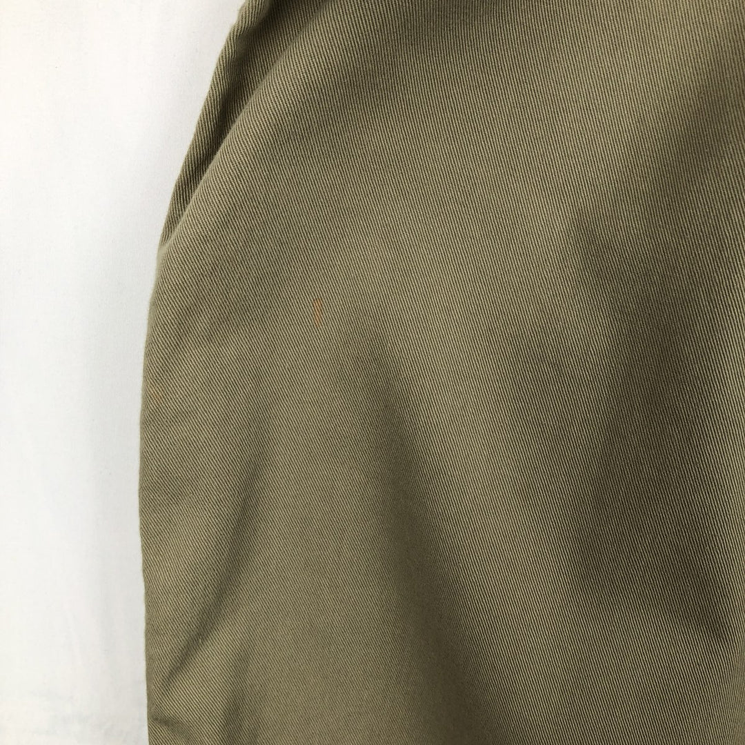 Eddie Bauer button-down short-sleeved cotton shirt, men's size XL (approx.) cotton Khaki type sage green Vintage Second Hand