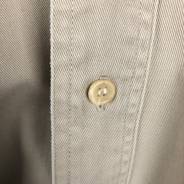 80s-90'S Eddie Bauer Black Tag Button-Down Short-Sleeve Cotton Shirt, Men's Size L (Equivalent), Vintage unclear Beige type Vintage Second Hand