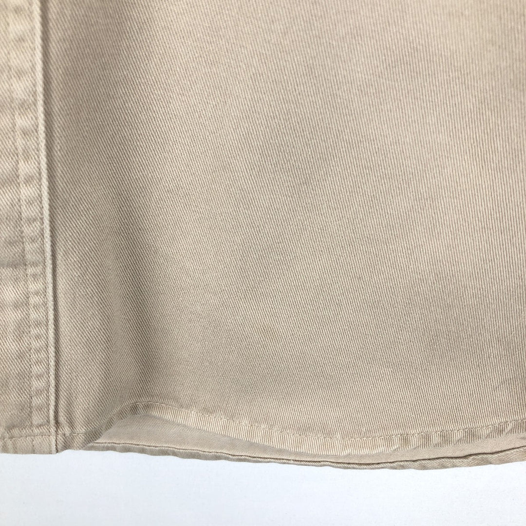 80s-90'S Eddie Bauer Black Tag Button-Down Short-Sleeve Cotton Shirt, Men's Size L (Equivalent), Vintage unclear Beige type Vintage Second Hand
