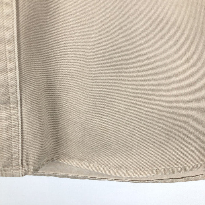 80s-90'S Eddie Bauer Black Tag Button-Down Short-Sleeve Cotton Shirt, Men's Size L (Equivalent), Vintage unclear Beige type Vintage Second Hand