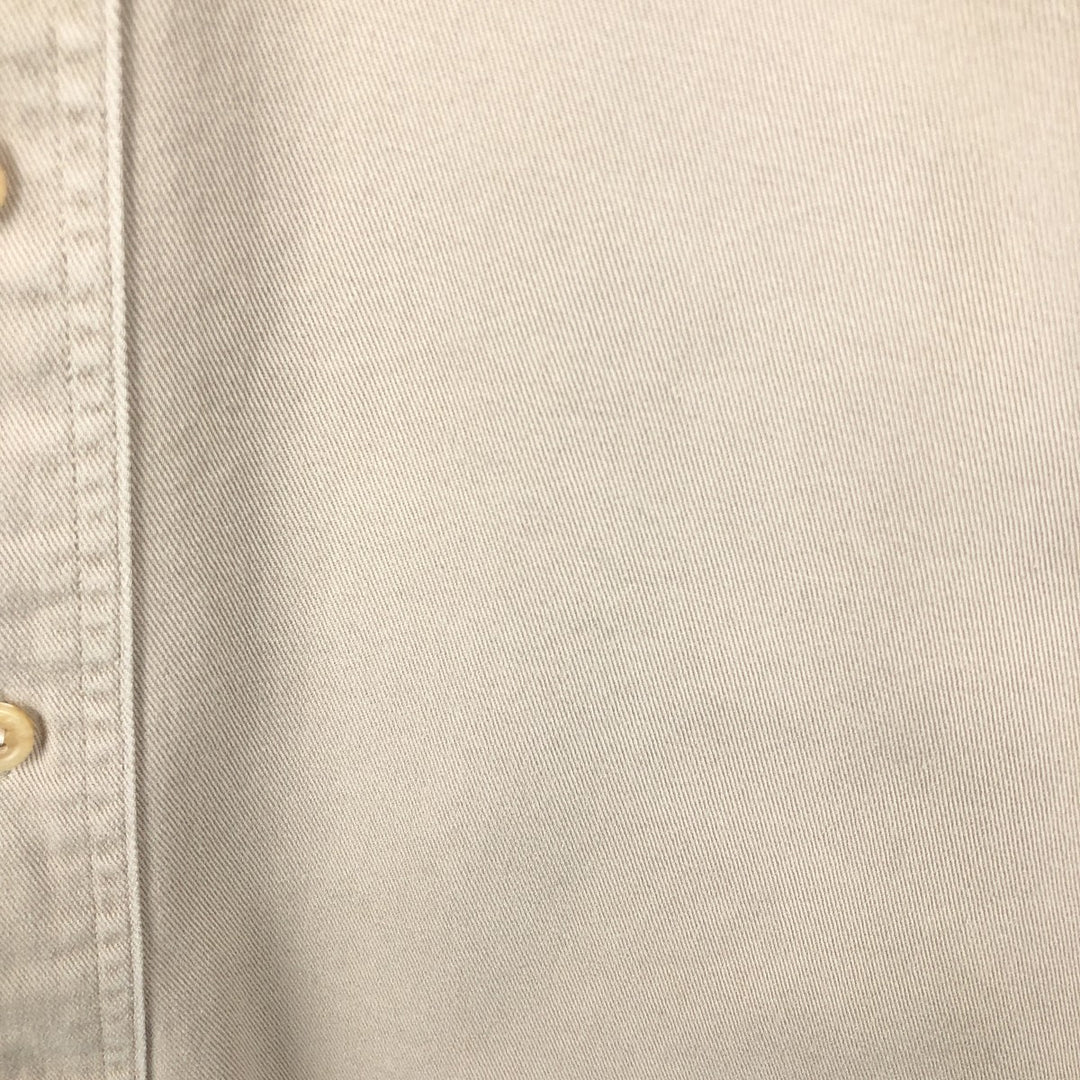80s-90'S Eddie Bauer Black Tag Button-Down Short-Sleeve Cotton Shirt, Men's Size L (Equivalent), Vintage unclear Beige type Vintage Second Hand
