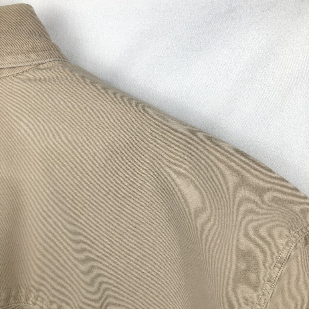80s-90'S Eddie Bauer Black Tag Button-Down Short-Sleeve Cotton Shirt, Men's Size L (Equivalent), Vintage unclear Beige type Vintage Second Hand