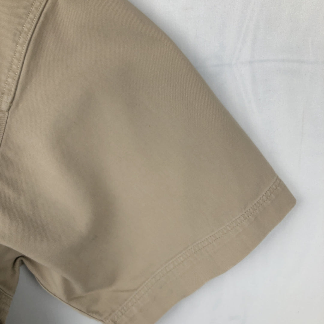 80s-90'S Eddie Bauer Black Tag Button-Down Short-Sleeve Cotton Shirt, Men's Size L (Equivalent), Vintage unclear Beige type Vintage Second Hand