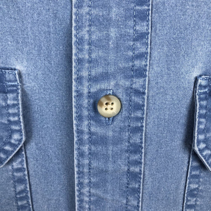 90s-00'S Vintage LLBean Traditional Fit Short Sleeve Cotton Shirt, Men's Size Medium cotton blue type Vintage Second Hand