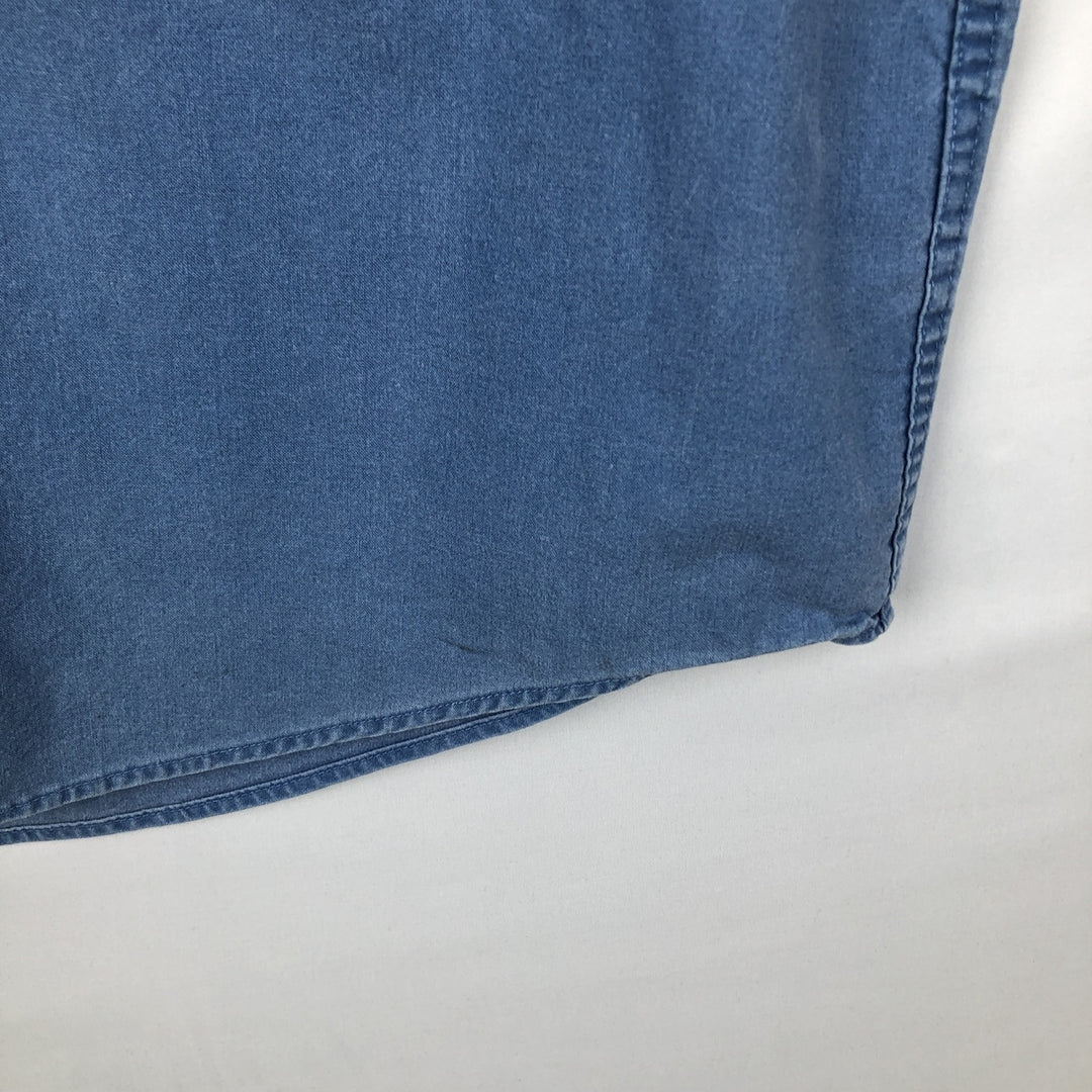 90s-00'S Vintage LLBean Traditional Fit Short Sleeve Cotton Shirt, Men's Size Medium cotton blue type Vintage Second Hand