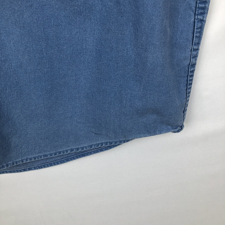 90s-00'S Vintage LLBean Traditional Fit Short Sleeve Cotton Shirt, Men's Size Medium cotton blue type Vintage Second Hand