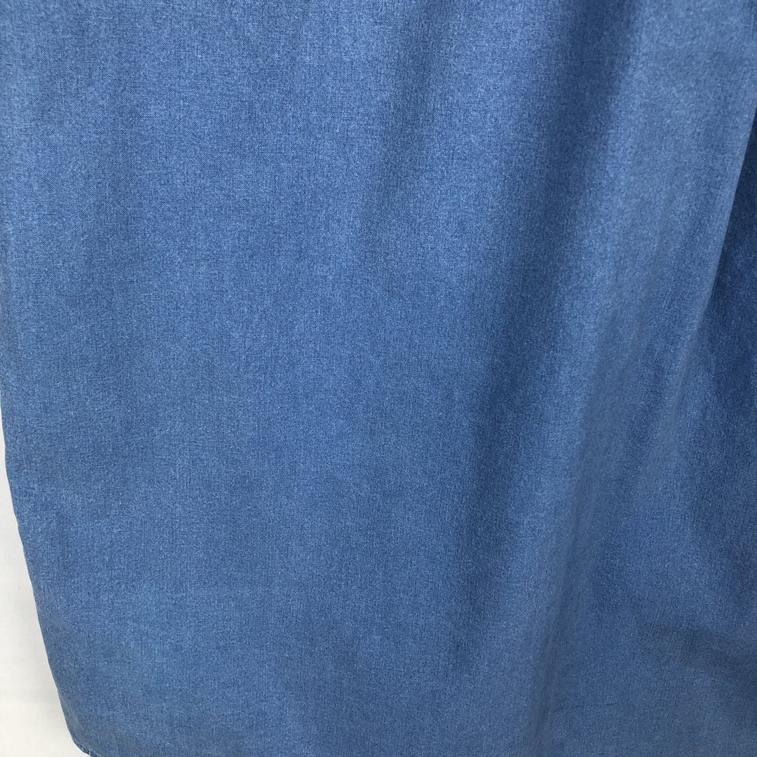 90s-00'S Vintage LLBean Traditional Fit Short Sleeve Cotton Shirt, Men's Size Medium cotton blue type Vintage Second Hand
