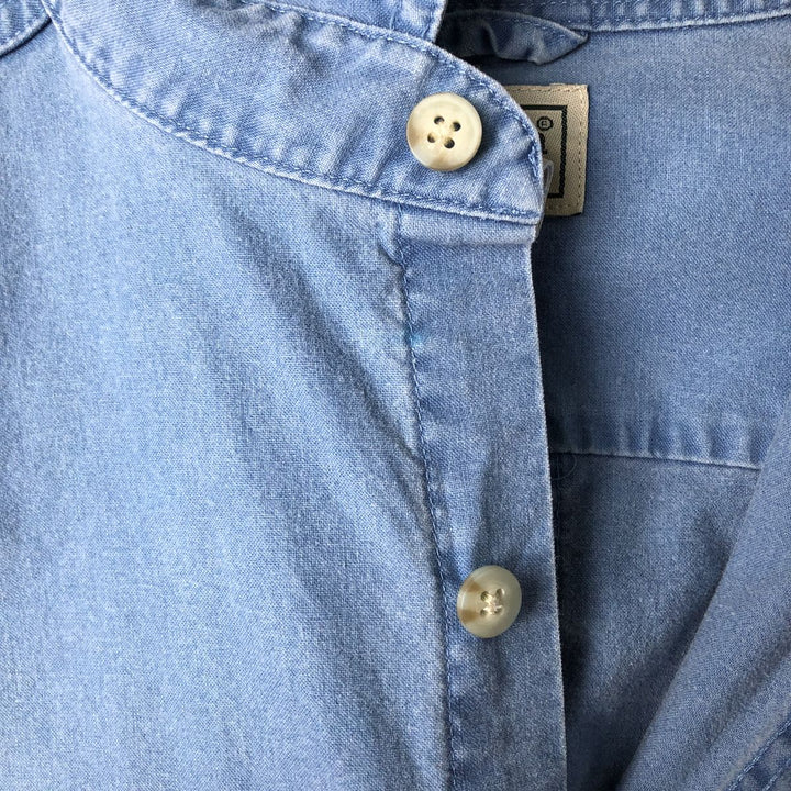 90s-00'S Vintage LLBean Traditional Fit Short Sleeve Cotton Shirt, Men's Size Medium cotton blue type Vintage Second Hand