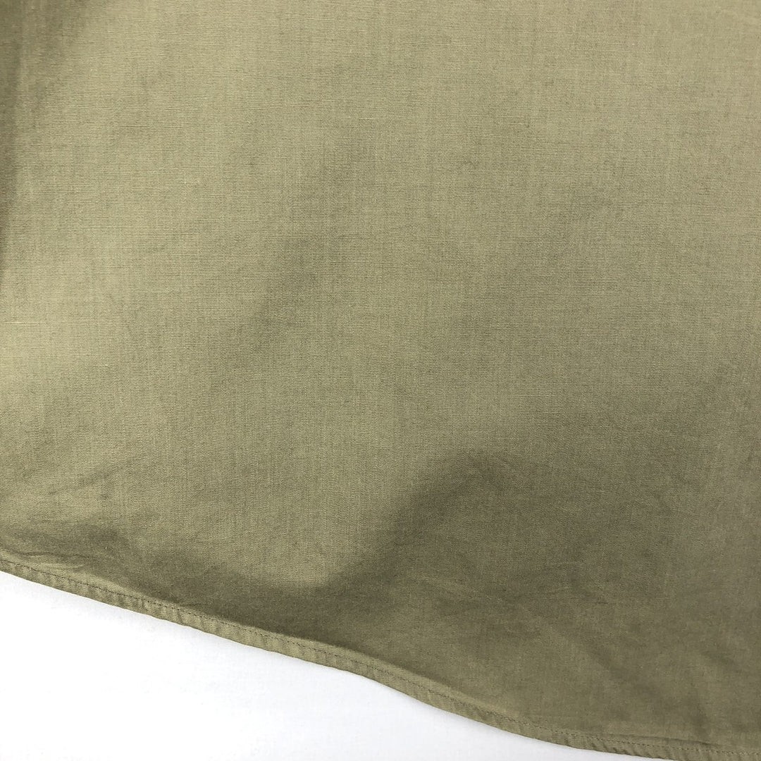 Christian Dior MONSIEUR Short-Sleeve Poly-Cotton Shirt, Made in USA, Men's Size XL (approx.) cotton Khaki type sage green Vintage Second Hand