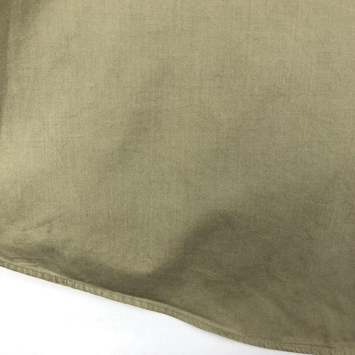 Christian Dior MONSIEUR Short-Sleeve Poly-Cotton Shirt, Made in USA, Men's Size XL (approx.) cotton Khaki type sage green Vintage Second Hand