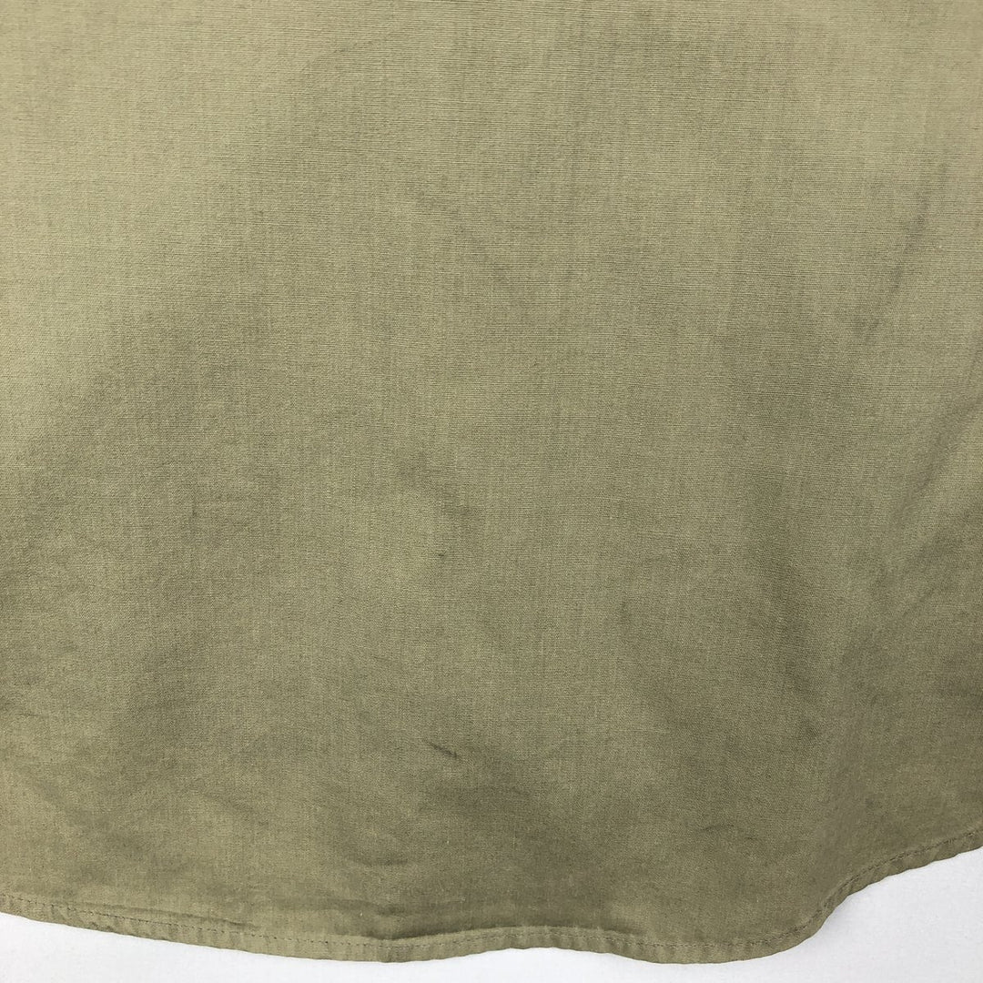 Christian Dior MONSIEUR Short-Sleeve Poly-Cotton Shirt, Made in USA, Men's Size XL (approx.) cotton Khaki type sage green Vintage Second Hand