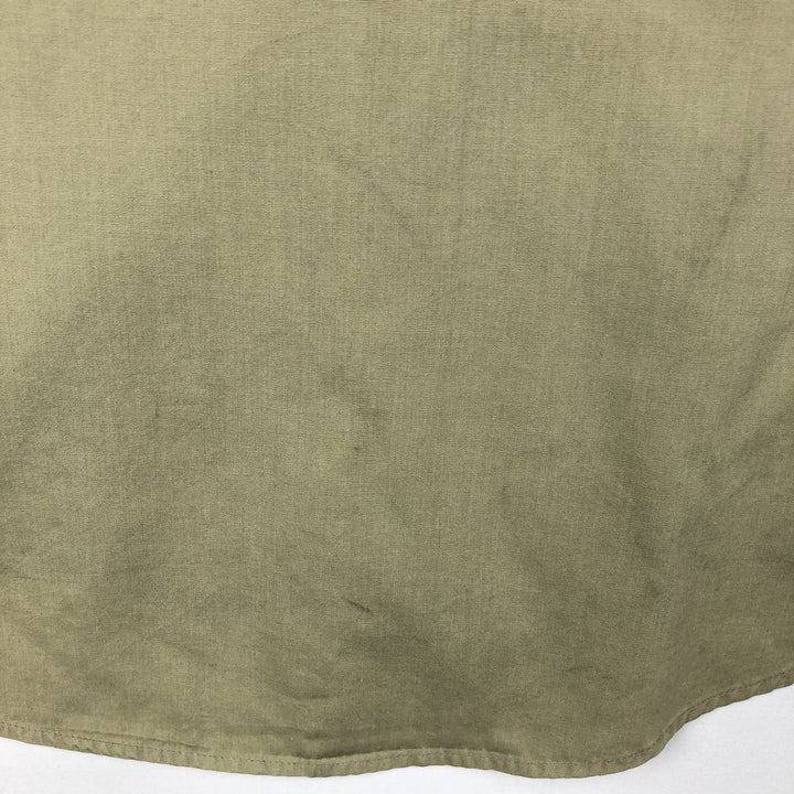 Christian Dior MONSIEUR Short-Sleeve Poly-Cotton Shirt, Made in USA, Men's Size XL (approx.) cotton Khaki type sage green Vintage Second Hand