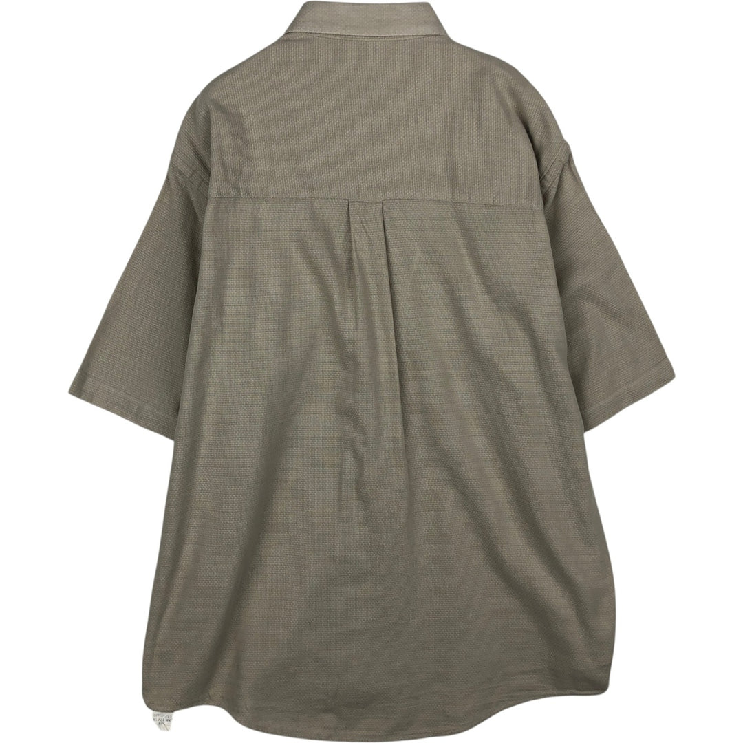Burberry's short-sleeved cotton shirt, made in the USA, men's size L. cotton Khaki type sage green Vintage Second Hand