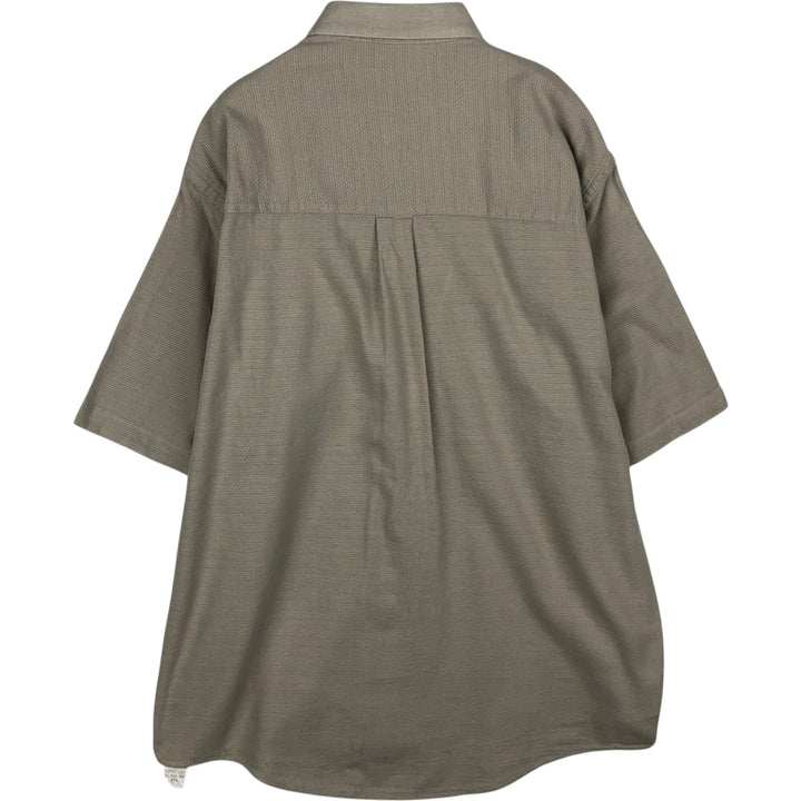 Burberry's short-sleeved cotton shirt, made in the USA, men's size L. cotton Khaki type sage green Vintage Second Hand