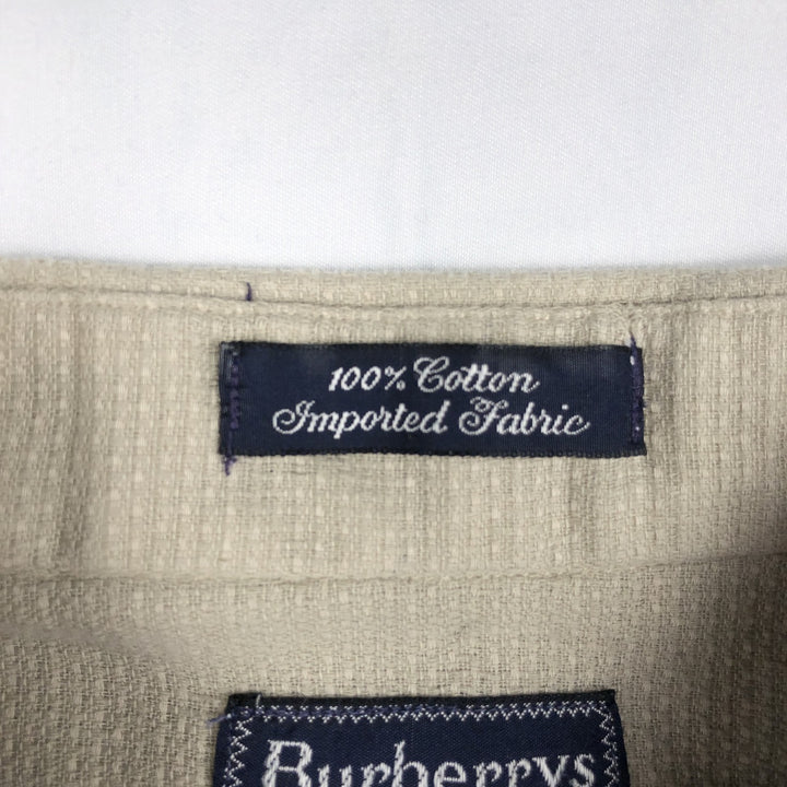 Burberry's short-sleeved cotton shirt, made in the USA, men's size L. cotton Khaki type sage green Vintage Second Hand