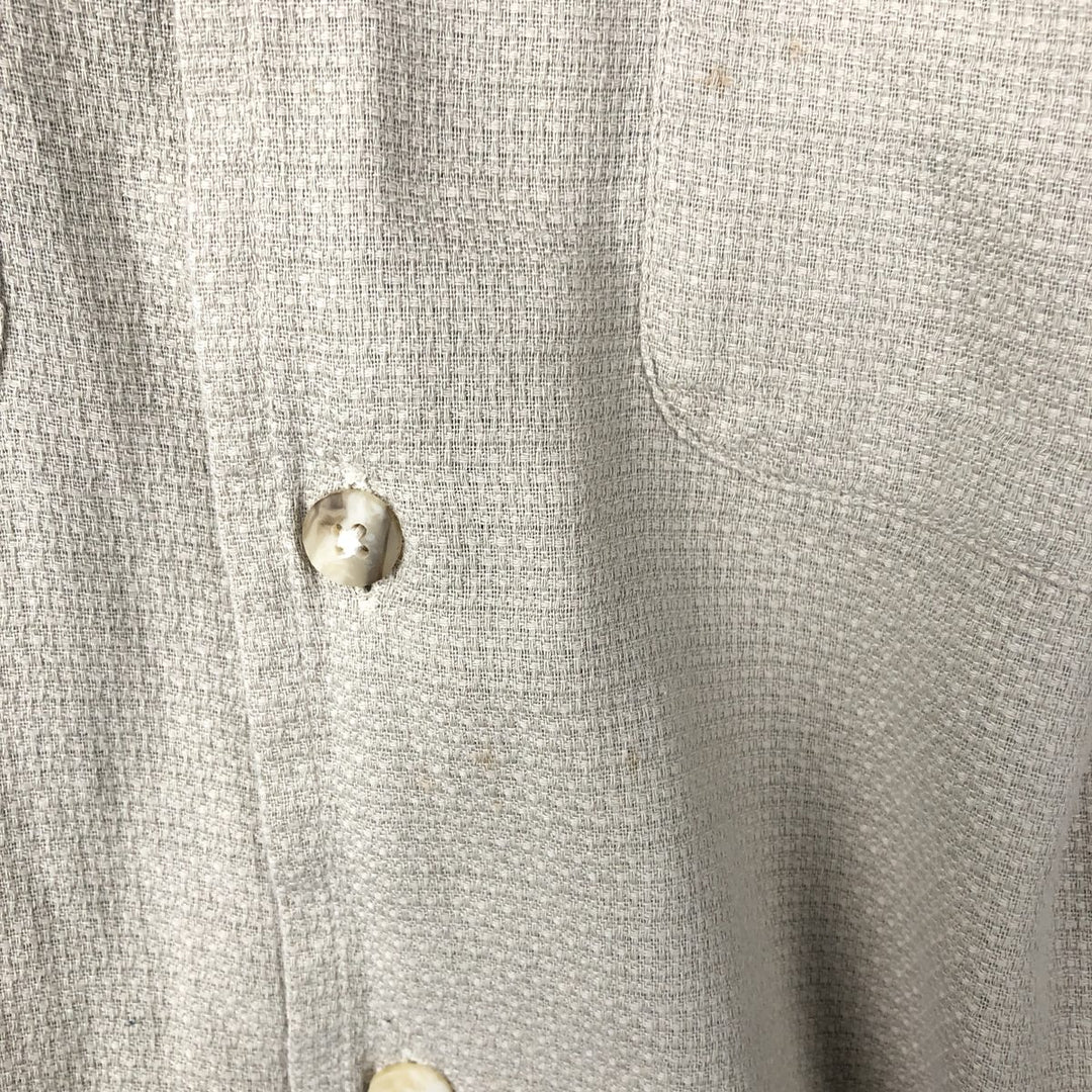 Burberry's short-sleeved cotton shirt, made in the USA, men's size L. cotton Khaki type sage green Vintage Second Hand