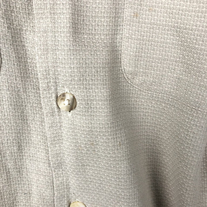 Burberry's short-sleeved cotton shirt, made in the USA, men's size L. cotton Khaki type sage green Vintage Second Hand