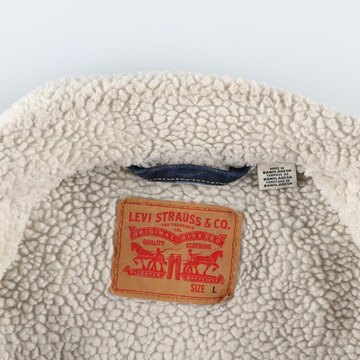 Levi's padded denim jacket, size L, men's cotton blue type Vintage Second Hand