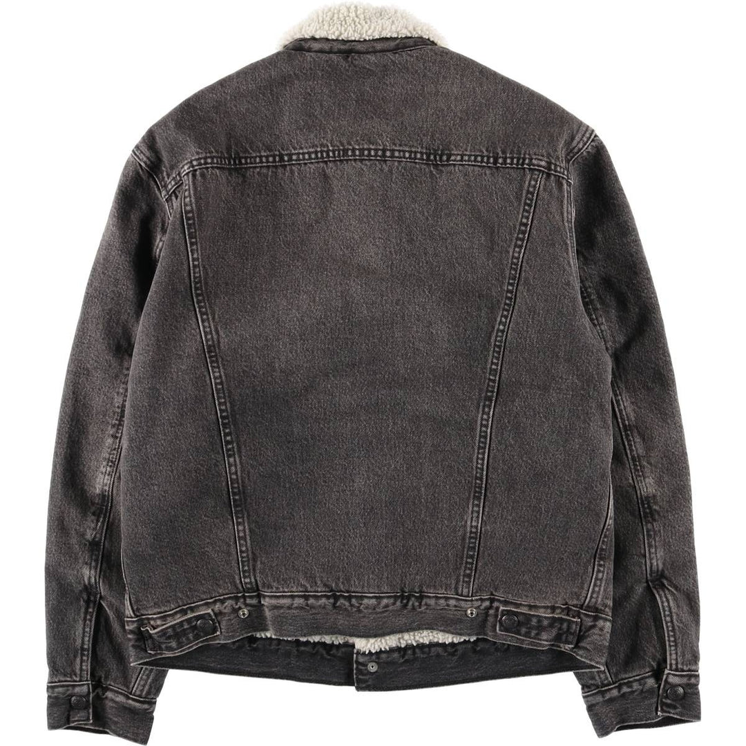 Levi's padded black denim fleece jacket, men's size S. cotton black type Vintage Second Hand