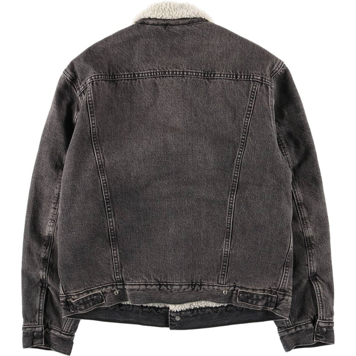 Levi's padded black denim fleece jacket, men's size S. cotton black type Vintage Second Hand