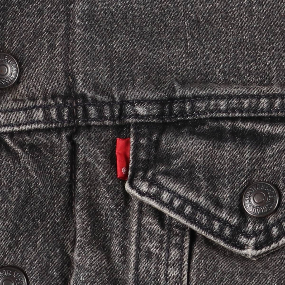 Levi's padded black denim fleece jacket, men's size S. cotton black type Vintage Second Hand
