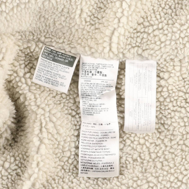 Levi's padded black denim fleece jacket, men's size S. cotton black type Vintage Second Hand