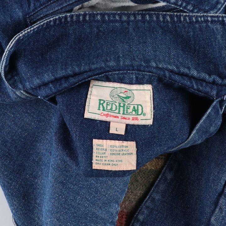 90'S REDHEAD all-over print Native American pattern reversible denim coveralls, men's size L equivalent, vintage. cotton blue type Vintage Second Hand